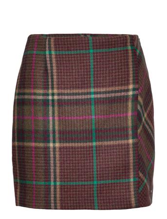 Wool Check Wrap Short Skirt Lyhyt Hame Monivärinen/Kuvioitu Tommy Hilfiger