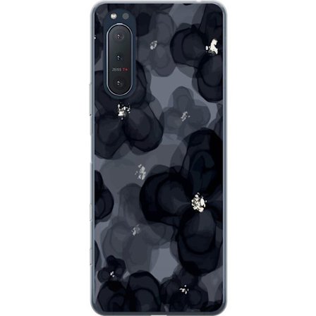 Yhteensopiva Puhelinkuori Sony Sony Xperia 5 II Abstrakti tummanvärisellä kukkakuviolla, jossa on elegantti ja dramaattinen tunnelma