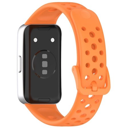 Huawei bändi 9 / 9 NFC / 8 / 8 NFC hengittävä reiät korvaava bändit silikoni Watchstrap - Oranssi