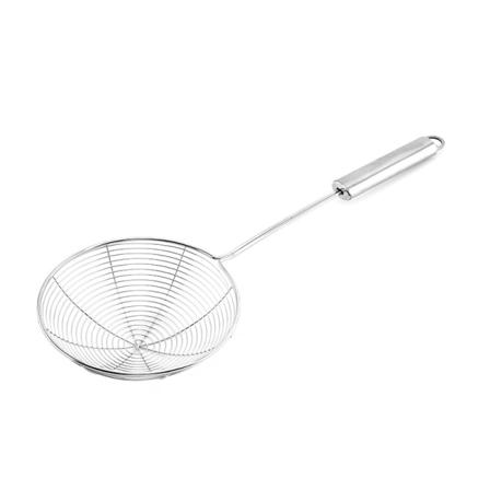 Udæt net i rustfrit stål, nudelske, stegeske, multifunktionsfilternet (14 cm),