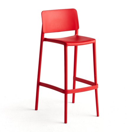 Bar chair RIO, seat height 750 mm, red