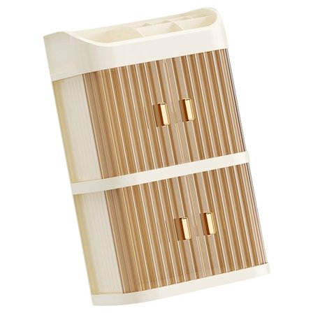 Kosmetikopbevaringsskuffeboks med tre lag og klar dør til toiletbordplader