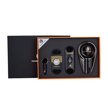 Cigarsæt / Cigarsæt i Gaveæske – Askebæger, V-Cut & Cigartilbehør