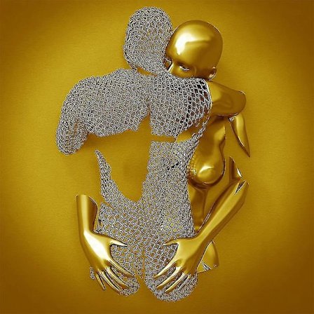 Kulta Fg427 40x40cm Rakkaus Sydän Harmaa-3d Taide Seinä Metallihahmo Veistos Pari Ripustus Maalaus Ho Z36