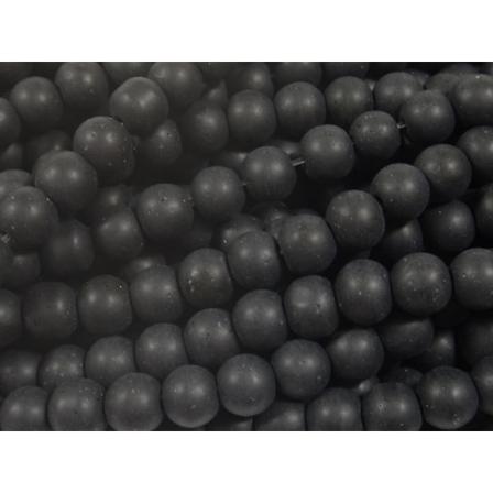 75st Runda Frostade Glaspärlor 4mm- Mörka Svart 4 Mm