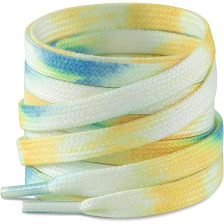 Tie Dye -värjätyt litteät kengännauhat [2 paria] 8 mm 160 cm ensiluokkaista Q