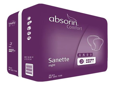 Absorin Comfort Sanette night, 20 stk.
