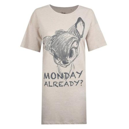 Bambi Womens/ladies Monday Sketch Nightie M Havregrynsgröt/grå
