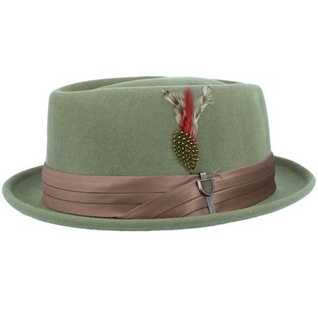 Brixton - Grön porkpie Hatt - Stout Olive Surplus/Bronze Pork Pie @ Hatstore