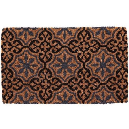 Kokosfiber dörrmatta med mönster 75 x 45 cm Rosetter