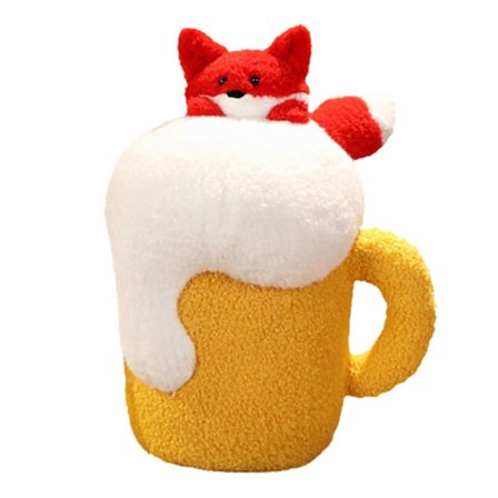 Ølseidel Plyslegetøj Kreativ Ko-hoved Ræv Ølseidel Kæledyr til Børn Gave Red