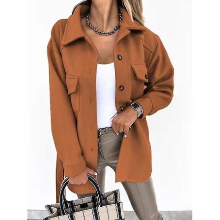 Office Lady Lady Paitatakki Naisten Syksy Talvi Casual pitkähihainen Yksirivinen Naisten Päällystakki Paksu Solid Löysät Takit