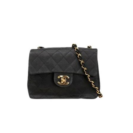 Chanel Vintage, Pre-owned Satin Shoulder Bag Zwart, Dames, Maat:ONE Size,leather