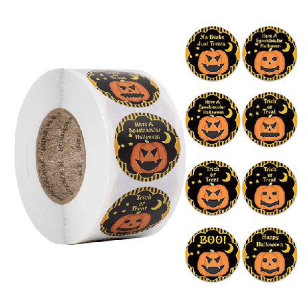 500 St/rulle Halloween Pumpa Decor Seal Stickers Diy Sticker