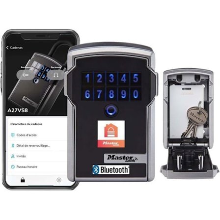 Bluetooth-forbundet nøgleboks, vægmonteret, udendørs, fontænestil, med din smartphone