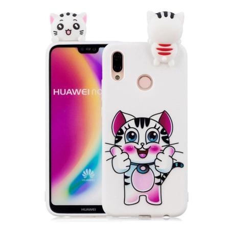 Huawei P20 Lite 3D Söpö Nukke Kuvio TPU Puhelin Kuori - Ihana Tiikeri Multicolor