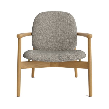 Cross Lænestol, Egetræ - Grå/Beige - 66x76x75cm - Komfortabel Lænestol i massiv Eg med PU Skum, Spånplade & Metal Stel - Perfekt til afslapning