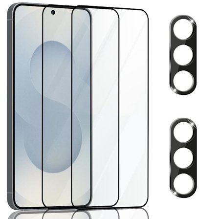 2-pak Samsung S25 Skærmbeskytter & 2-pak Linsebeskytter - Hærdet Glas 9H - Super kvalitet 3D