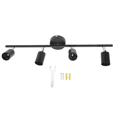 Spotlights Tak LED 4 60W Justerbar Vinkel Vikbar Matt Svart 4 Lampor Takbelysning för Sovrum Hotell 85‐265V