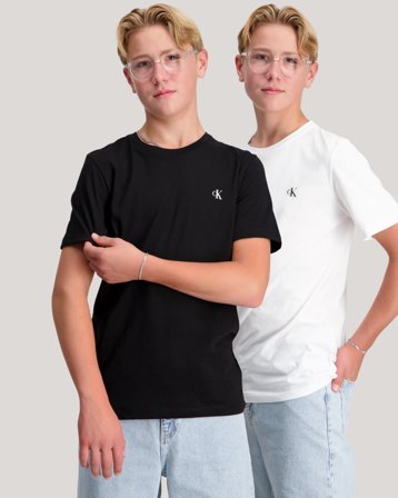 Calvin Klein 2-PACK MONOGRAM TOP Wit Tops/blouses Jongens - Kids Brand Store