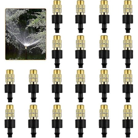 20 stk. Justerbare Messing Tågesprøjte Dyser, Sprinklerhoved Dyser Atomiserende Sprinkler til Havevanding Irrigation