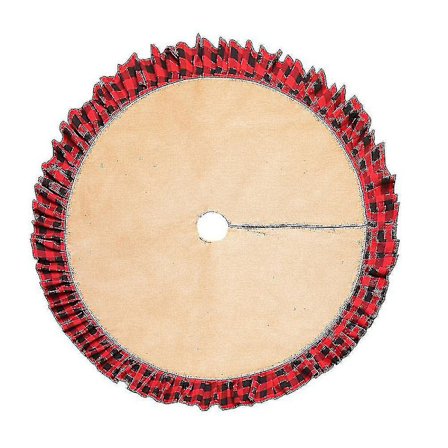 48 tommers juletre skjørt lin lerret buffalo plaid kant dekorasjon for Merry Christmas Party