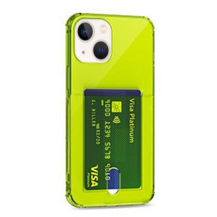 Stilrent Skal med Kortfack - iPhone 13 Mini Fluorescerande Gul