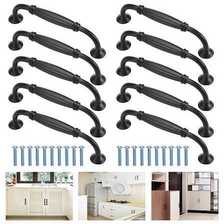 10 stk. skabshåndtag 128mm sorte køkkenskabe håndtag dør bue træk håndtag møbel skuffe træk skabsknapper