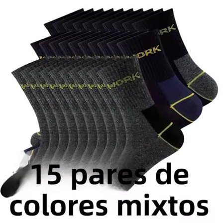 15 par blandet farge; Én størrelse - ZLY herre businessokker, høy kvalitet, svetteabsorberende, pustende, hele året, sport og fritid, midt-T