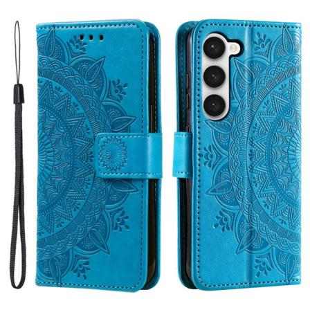 SKALO Samsung S23 Mandala lompakkokotelo - Sininen Blue