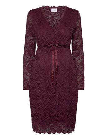 Mlmivana Tess Ls Jrs Abk Dress 2F Dresses Evening Dresses Burgundy Mamalicious