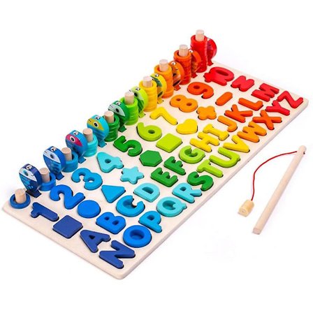 Tre Puslespill med Tall Montessori Leker Småbarn Gave Fiskespill Matte Leke