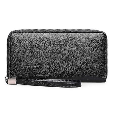 Damplånbok Clutch Läderplånbok, Flera Kortfack Pengapåse Dragkedja Myntförvaringspåse