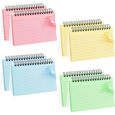 Indekskort, 400 stk. Flashcards, 5x3 tommer Revisionskort, Spiral Multi-Color Flash Cards Disc Cards Skole Læringsnotat Memo Sc