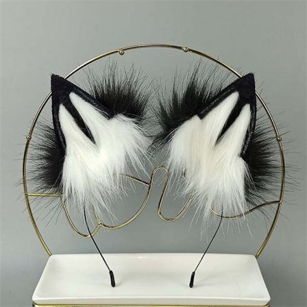 Gull rød ulv rev animasjon dyreører beist KC hale ulveører katteøre pannebånd tilpasset COSPLAY