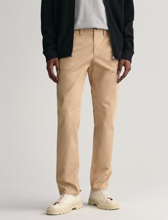 GANT Slim Twill Chinos - Beige - 33 x 32