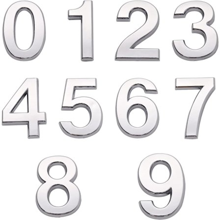 Husnummerdekaler för brevlåda, dörrnummer 0-9, bostadsnummer, 7 cm