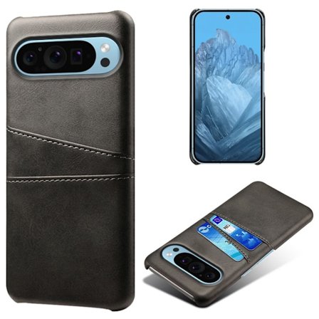 SKALO Google Pixel 9/9 Pro PU-nahkainen Suojakuori Lompakolla - Musta