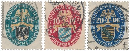 Tyske Rige 1925 - MICHEL 375-377 - Stemplet