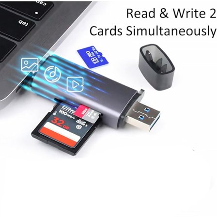 6-i-1 OTG Multifunksjons Kortleser med Dobbelt Grensesnitt for Mobiltelefon Datamaskin Kamera TF/SD Kort U