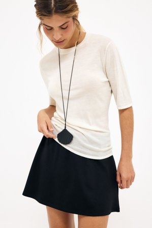 NA-KD Jupe patineuse en maille - Mini jupes - Noir - XS