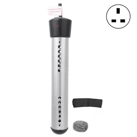 1500W 1,5m flytende nedsenkbar elektrisk varmtvannsbereder for svømmebasseng Svart (UK 220250V med beskyttelsesdeksel Ikke-automatisk avstengningstype