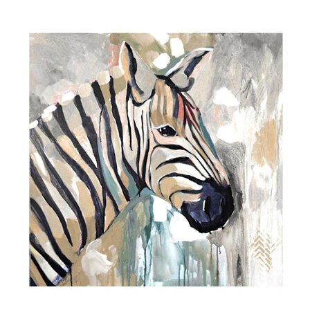 Zebra lærredskunst – 60x60 cm, flerfarvet, træbagside