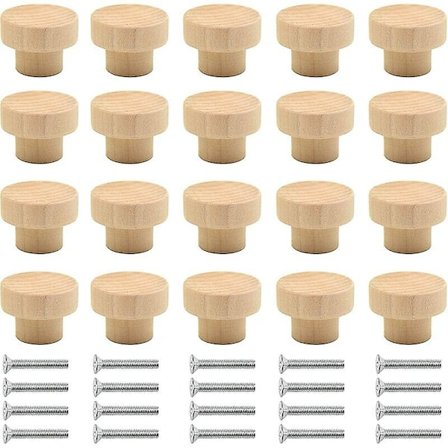20 stk. runde treknapphåndtak - Passer til mange skap, møbeldører, skap, skuffer osv.