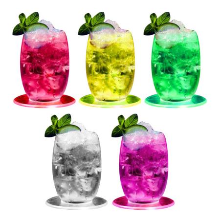 Transparent Luminous Coaster Rund LED Cup Mat Drickglas