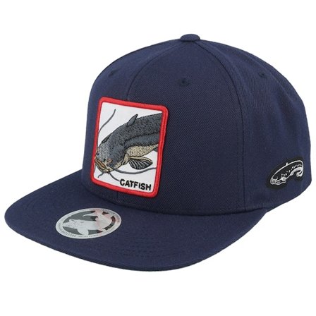 Skillfish - Blå snapback Keps - Catfish Box Dark Navy/Dark Navy Snapback @ Hatstore