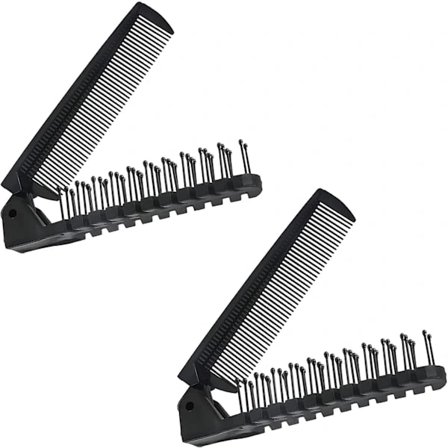 2-pak Plastfoldbar Hårbørste til Rejser, Bærbar Hårbørste, Foldbar Kam, Hårbørste Rejse Lille Børste