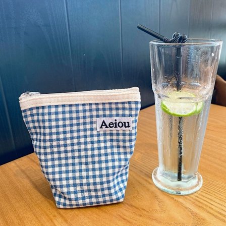 Sminkväska Reseförvaringsväska BLÅ PLÄD BLÅ PLÄD