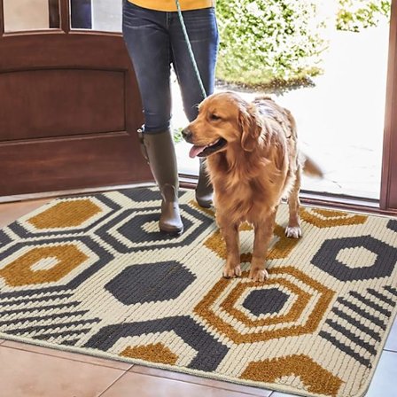 Geometrisk Formet Skridsikker Dørmatte, Absorberende Skridsikker Fodmatte til