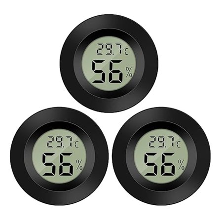 Digitalt hygrometer, 3 stk. rundt hygrometer, monitor for innendørs og utendørs hjemmekontor, barneromskomfort, min- og maksregistreringer